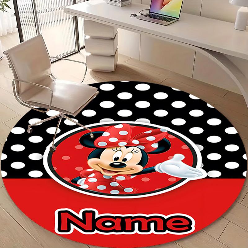 Personalized M-Minnie Round Chair Office Rug - Perfect for Mat, Office Chair & More - Ideal Gift for Birthdays and Holidays