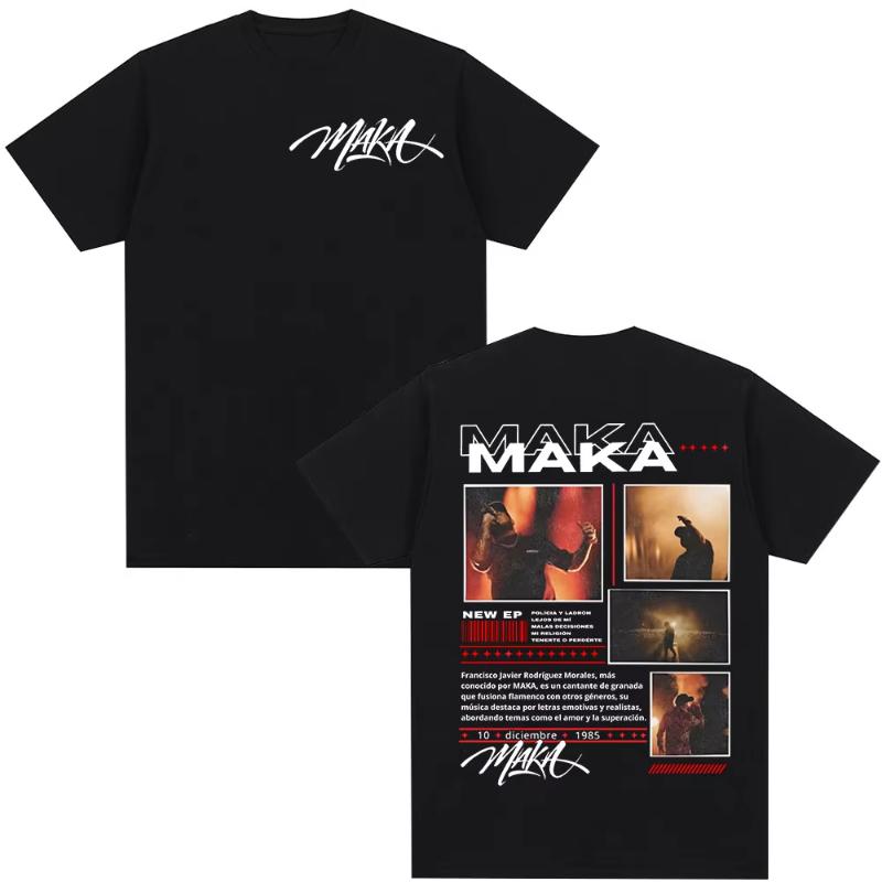 Rapper Maka Aura 2026 Tour Merch T Shirts Men Women Fashion Vintage Street Tshirt Casual Short Sleeve T Shirt Streetwear