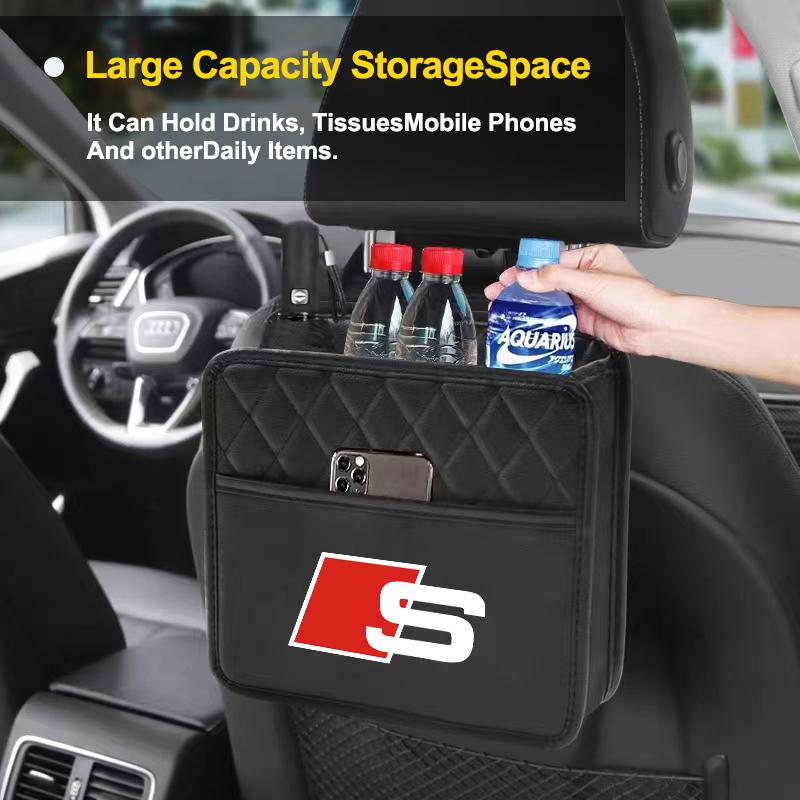 Car Multi-function Storage Bag Automobile Seat Back Storage Pocket for Audi C5 C6 C7 A4 B6 B8 B7 A6 A3 A5 Q3 Q7 8P S3 S5 S1 S4 S2 RS3 RS4 RS5 RS6 RS8