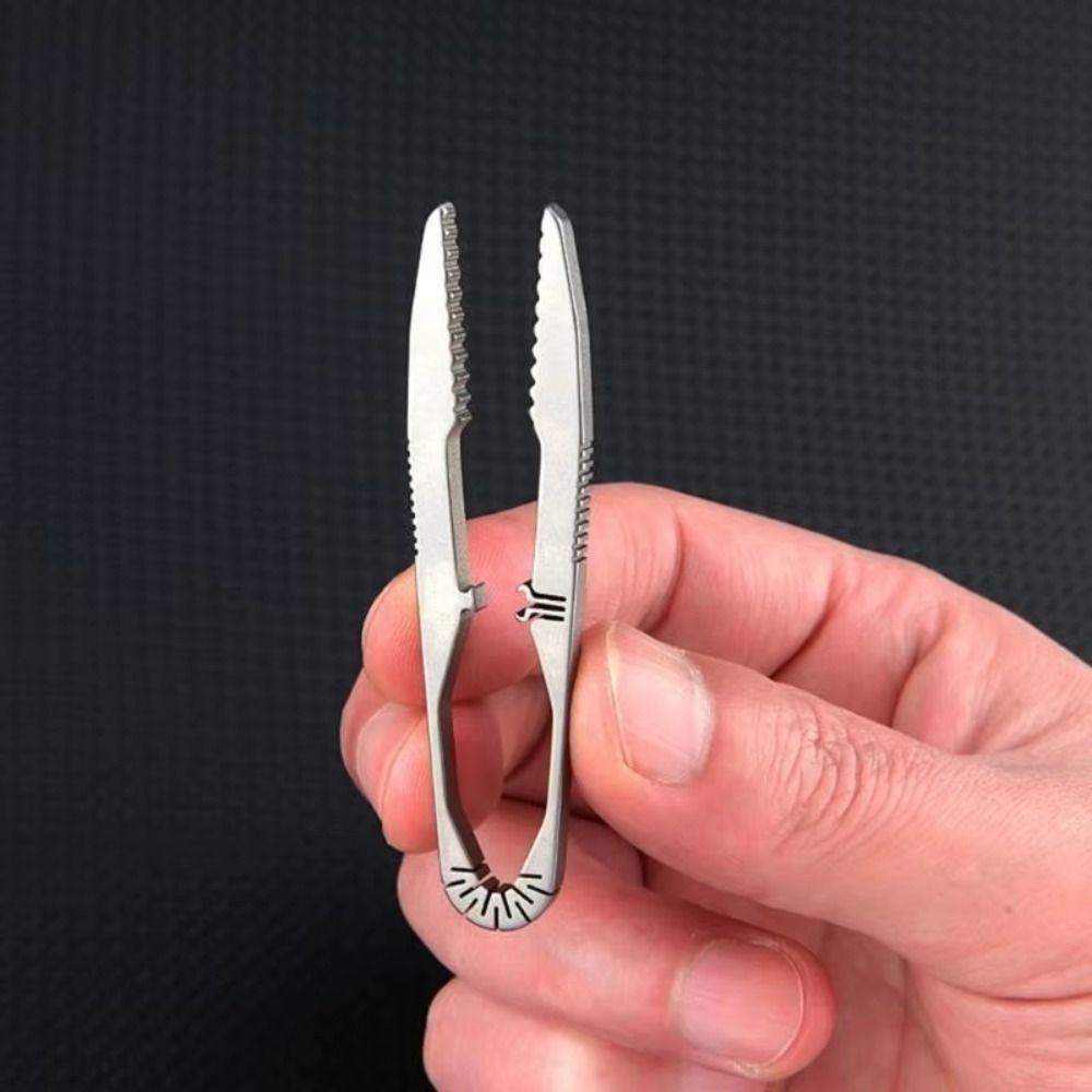 Small Size Titanium Zinc Zinc Alloy Tweezer Portable Outdoor Tool Easy To Use Camping Tweezer  Travel