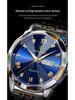 Swiss Luxury Men's Waterproof Luminous Quartz Watch with Solid Band