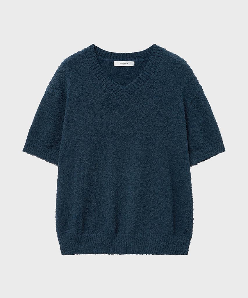 NOIRER Boucle V-Neck Half Knit (Marine Blue)