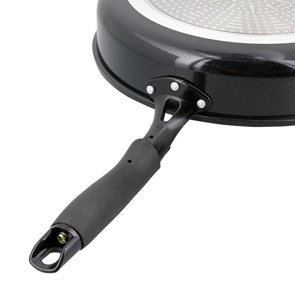 LIV PLUS Frying Pan 28cm IH and Gas Stove Compatible Black ND-3623 - The Cooking Surface Is Too Wide