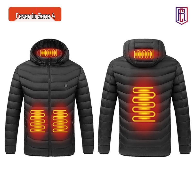 Smart Heated Winter Jacket - Hooded, Cotton, Electric Full-Body Warmth
