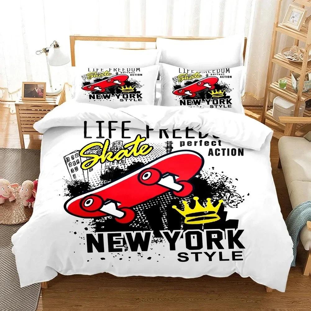 3D Print Scooter Skateboard Fashion Bedding Set Single Twin Double Queen King Cal King Size Bed Linen Set