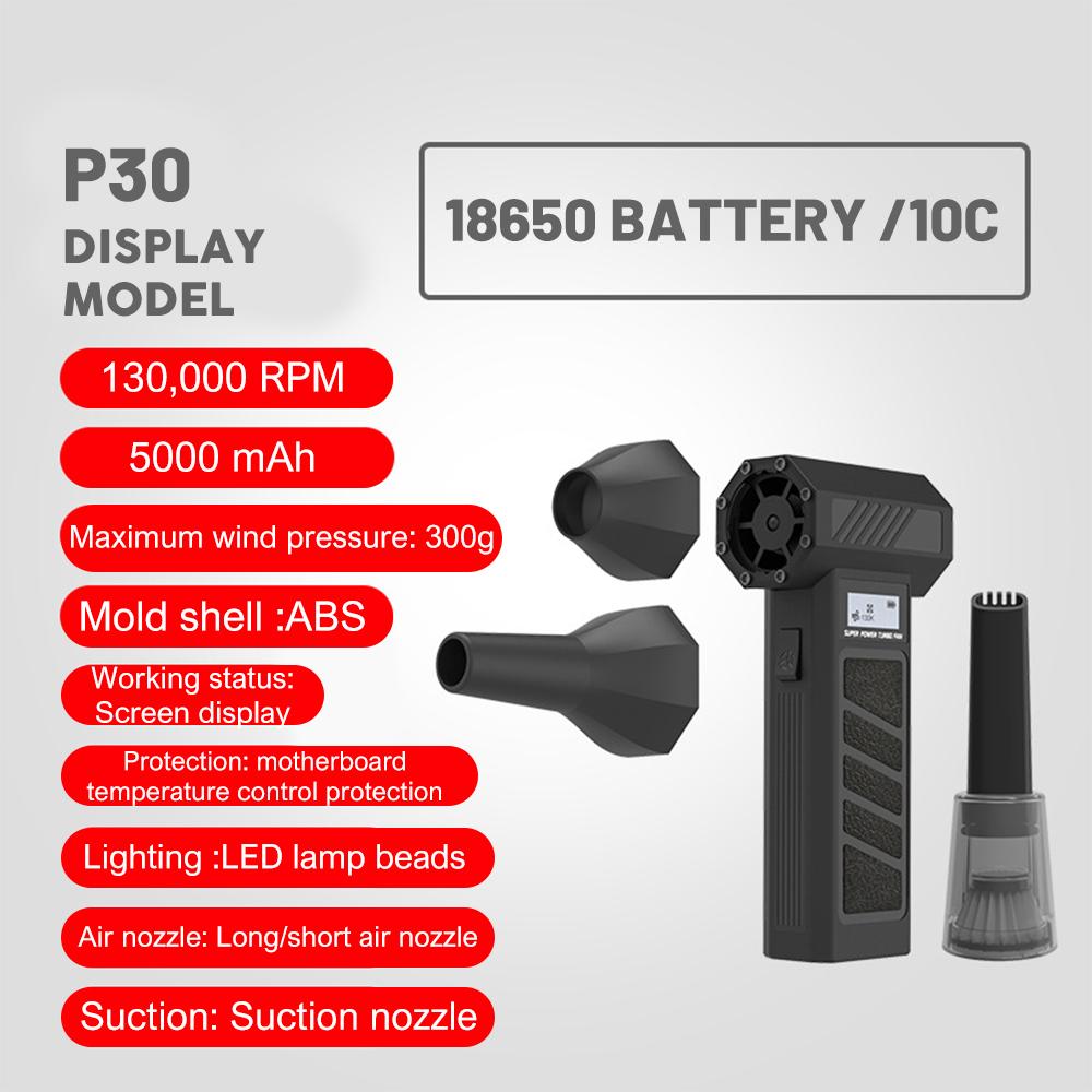 130000RPM Electric Air Duster Mini Turbo Violent Fan 3 Wind Speeds Rechargeable Super Powerful Jet Dry Blower for Car Keyboard