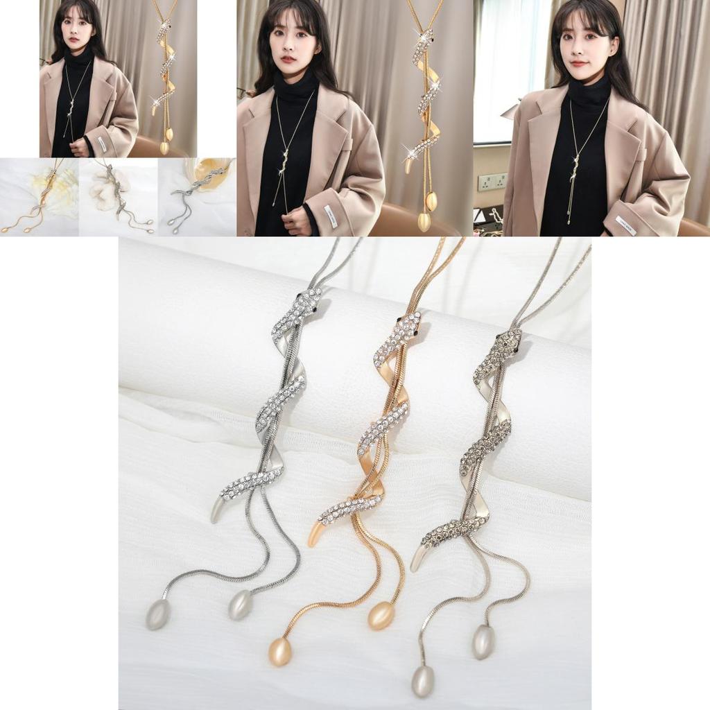 Elegant Snake Pendant Necklace For Women Autumn And Winter Fashion Accessories