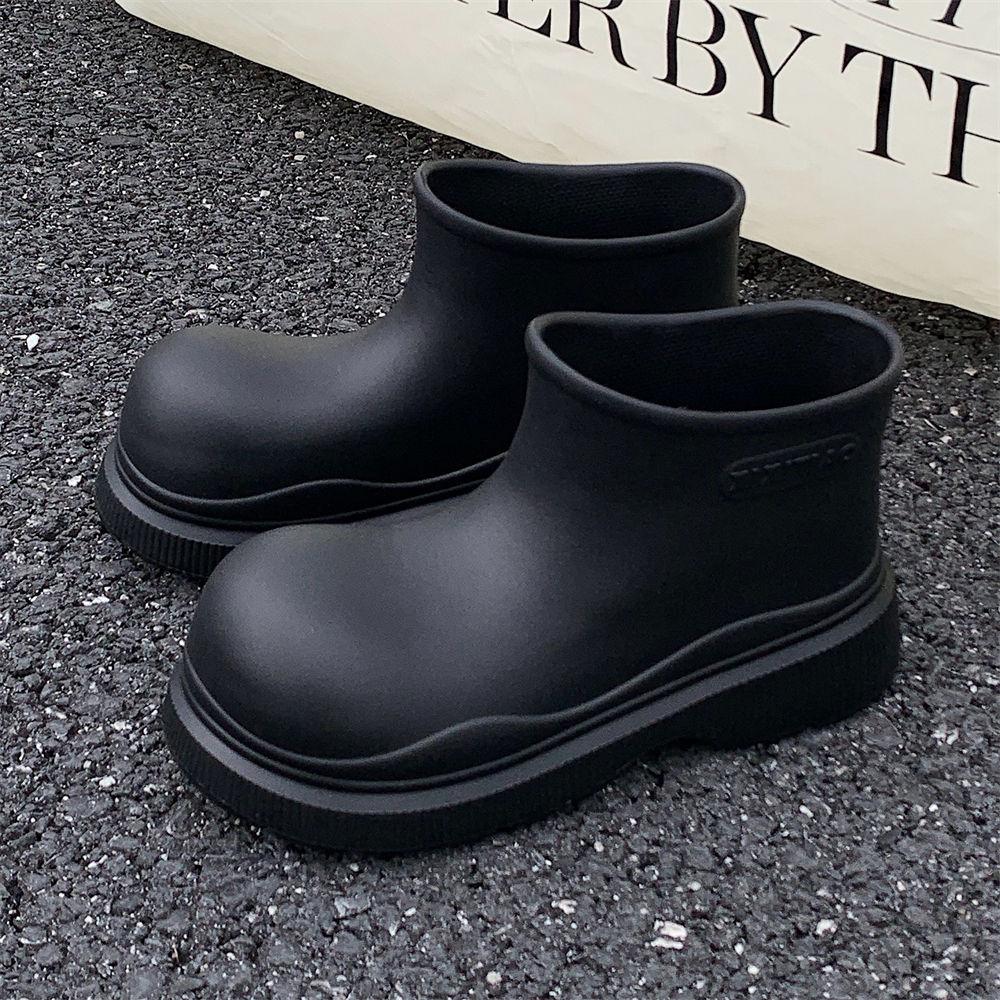 New wide toe rain shoes women's pink galoshes waterproof ankle rain boots woman Korean style loose rainboots water shoes ladies