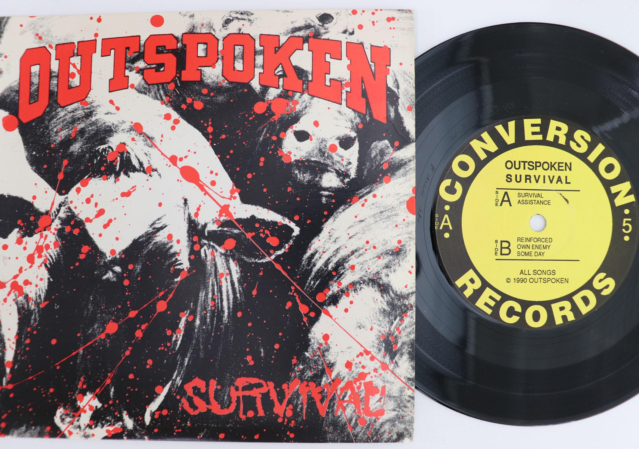 

7inch Record OUTSPOKEN Survival Assistance Reinforced NAR05 NEW AGE 1990 US Rock Used