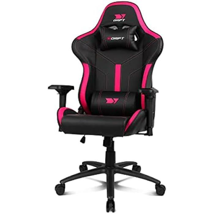 DRIFT GAMING Chair DR350 -DR350BP - Fauteuil De Jeu Professionnel, Simili Cuir, Accoudoirs 4D, Roulettes Silencieuses, Piston