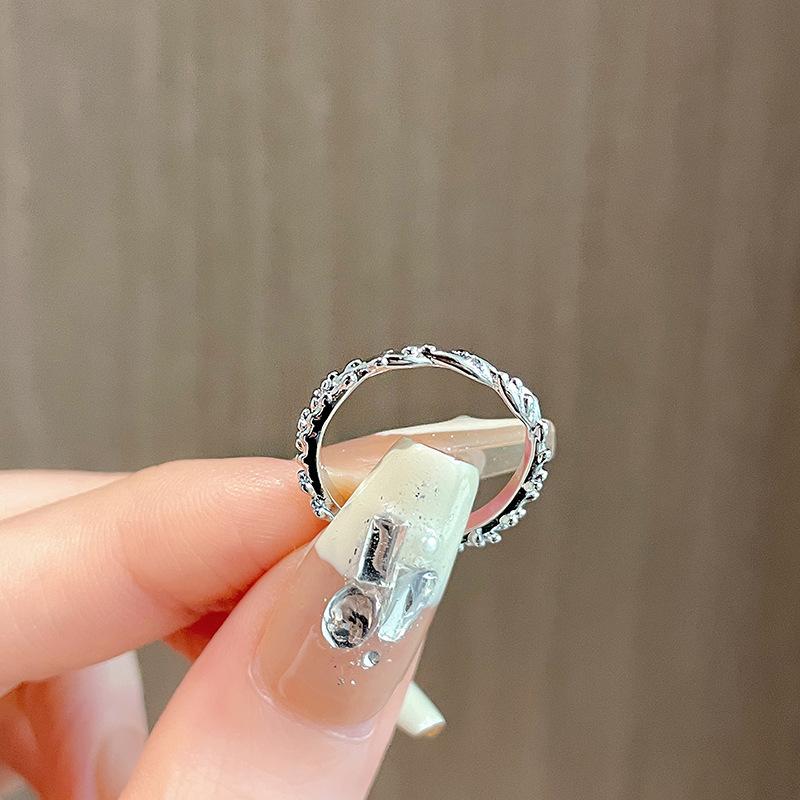 Original Design Simple Fashion Open Ring Set Female Branch Irregular Fold Cross Index Finger Ring