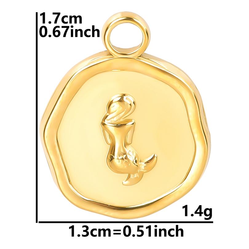 5pcs Pvd Round Charm Tool Wrench Sword Animal Stainless Steel Pendants For Jewelry Making Bracelets Keychain DIY Bag Charms Bulk