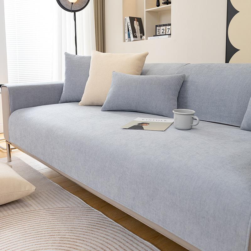 Chenier Sofa Cushion Is Universal In All Seasons, Non-Slip, High-End Gray Seat Cushion, Simple Sofa Cover, Cover Cloth, Backrest Towel.
