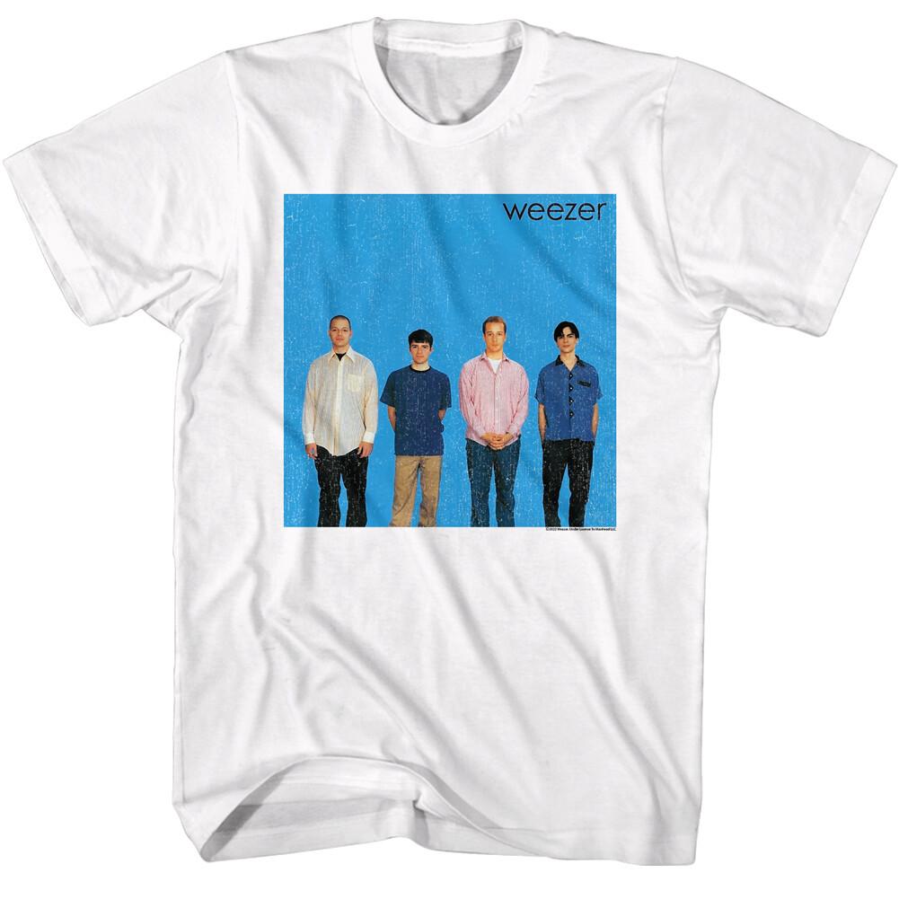 Weezer Blue Album Cover Men T Shirt Debut Alt Rock Band Line-Up 1993 Concert L