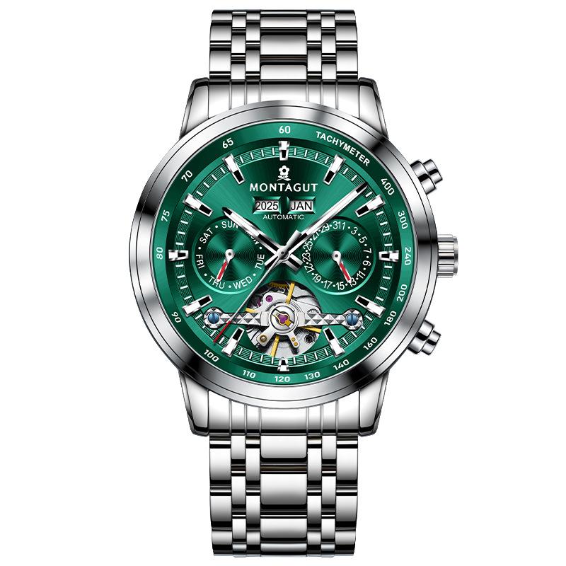 Tourbillon Watch for Men Waterproof Stainles Steel Hand Clock Date Men's Watches Luxury Brand Wristwatch