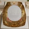 Queen Crown Wings Fitted Sheet Set Gold Pink Royal Crown And Wings Print With Queen Text Bedroom Decor