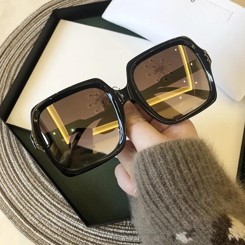 Sunglasses Women Vintage Oversize Square Luxury Brand Big Frame Women Sun Glasses Black Fashion Gradient Female Glasses
