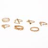 Star Wave Fish Tail Diamond Ring Geometric Triangle Ring Open Hollow Jewelry