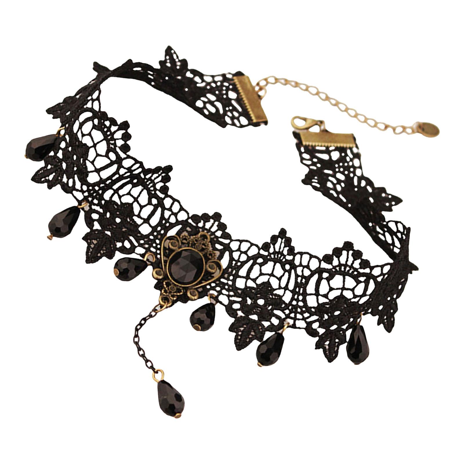 

Soft and Comfortable Lace Choker Collarbone Necklace Punk Neckband for Women with Adjustable Chain for Theme Occasion 1