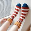 Fries Socks Rainbow Design Cute Female Cartoon Autumn/Winter Mid Tube Socks Stacking Socks Creative Funny Trendy Fashion Cotton Socks Don't Mess Up