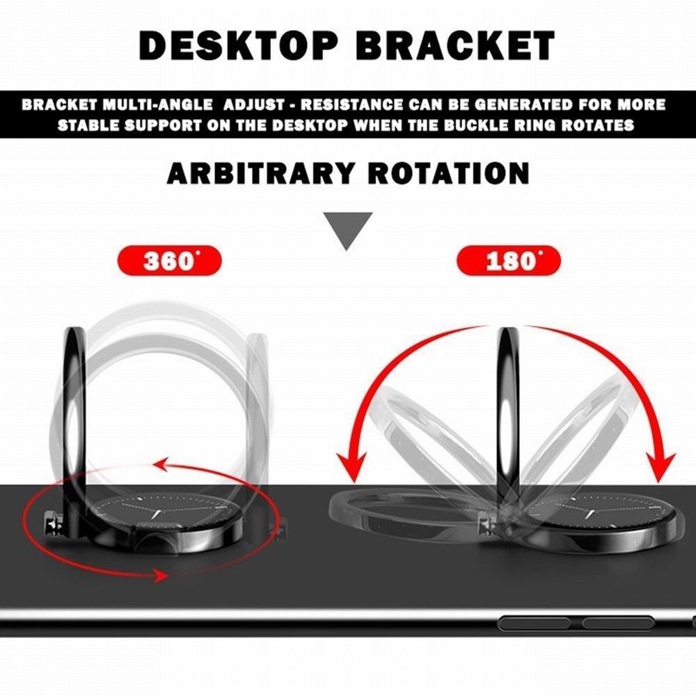 Universal Stand Bracket Watch Shape Mobile Phone Holder 360° Rotating Finger Ring Grip