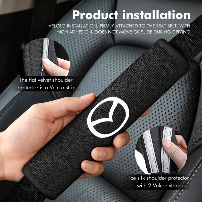 For Mazda 2pcs Car Seat Belt Shoulder Pad Comfortable Auto Strap Pad CX9 MX5 RX8 Axela Demio Atenza MS GJI GH BK MP wznge07