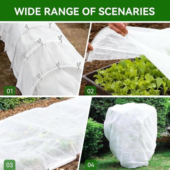 Yousheng Plant Cover Freeze Protection Kit Thickened Frost Cloth Blanket Reusable Garden Bed Covers for Winter Greenhouse Tunnel Snow Pest Protection