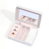 Pure Color Travel Jewelry Bag With Mirror Jewelry Cosmetics Multifunctional Storage Box