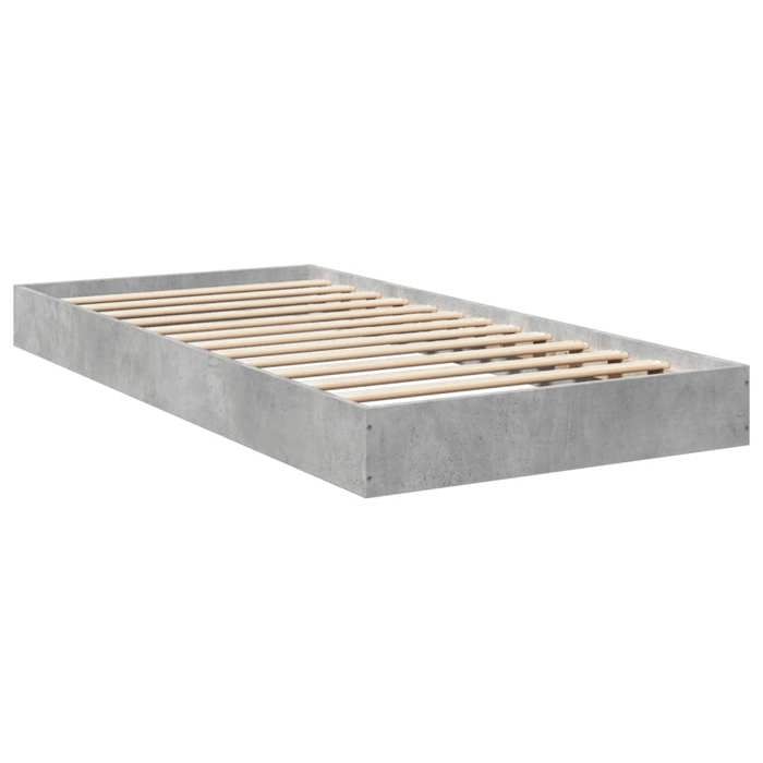 VidaXL Cadre de lit gris béton 75x190 cm bois d'ingénierie, meuble de chambre à coucher, sommier, lit de palette, lit, lit 842080