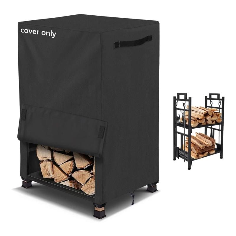 Portable Firewood Protective Cover With Breathable Design For Moisture Prevention And Easy Folding