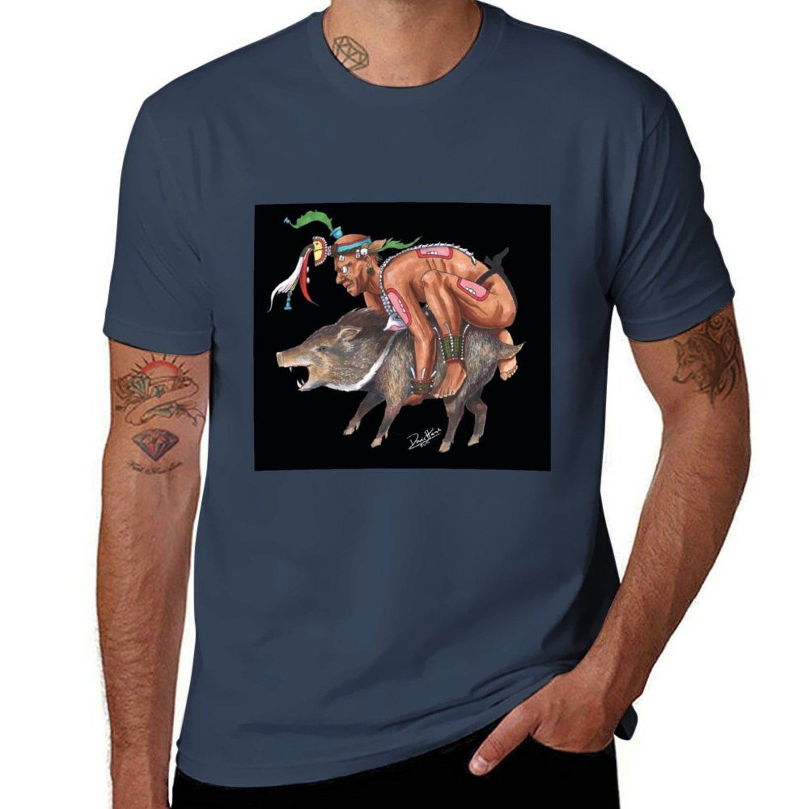 Itzamnaaj riding a Peccary TShirt Simple Graphic Design TShirt S