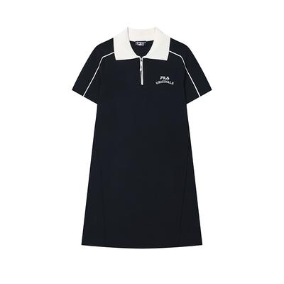 Rochie Casual Originală Modă Confortabilă Versatilă cu Mânecă Scurtă Femei rochii Legendary-Blue F11W529306F-NV