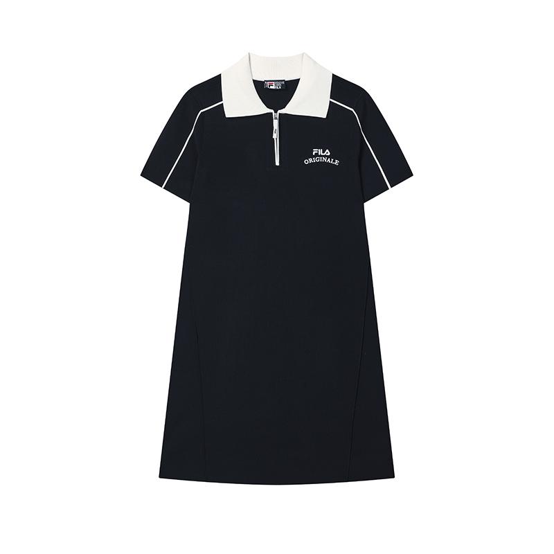 

Fila Оригинальное Модное Удобное Универсальное Повседневное Платье с Коротким Рукавом Женское платья Легендарно-Синий F11W529306F-NV S