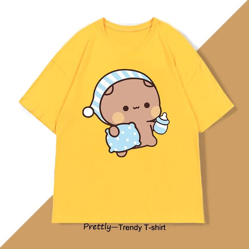 

Парная футболка Bubu Dudu Смешная Милая Бубу Панда Собирается Спать с Мишкой Дуду Графические Футболки Смешная Женская Футболка Одежда 4XL