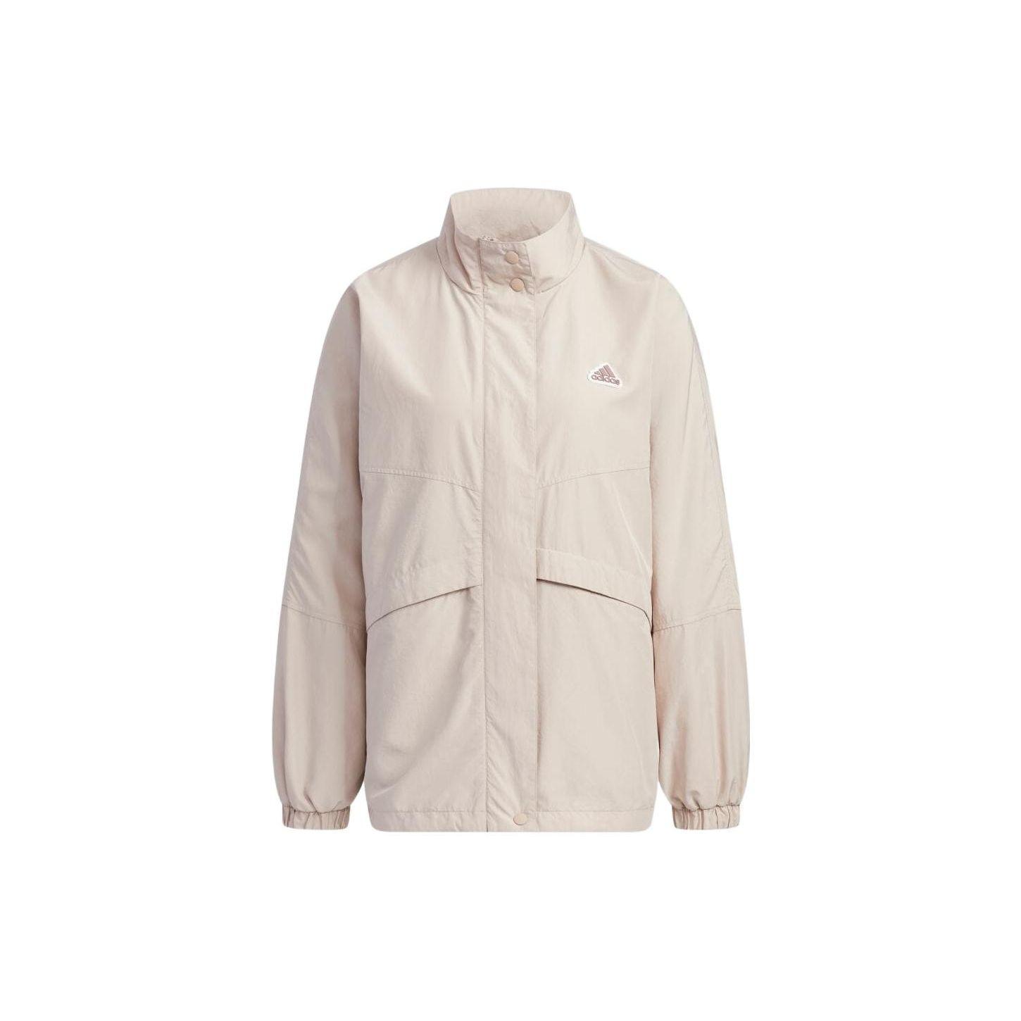 adidas Women s Woven Windbreaker Jacket Wonder Taupe IA5247 L