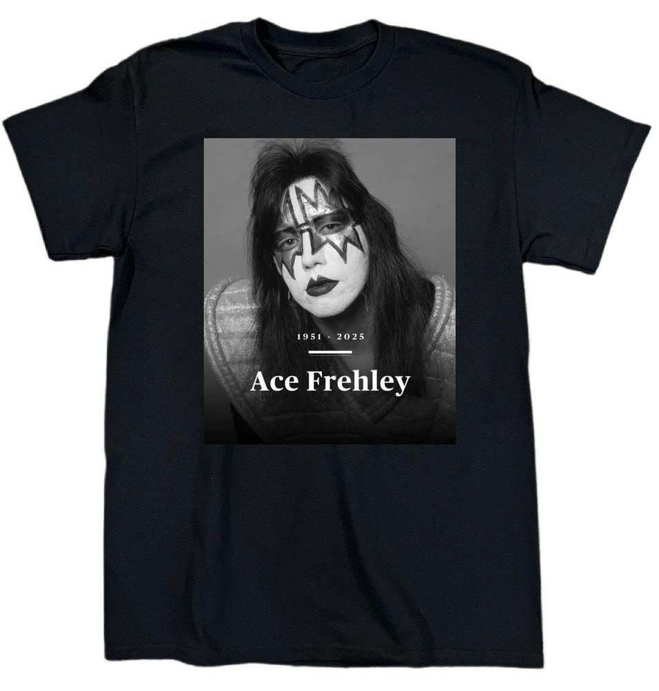 ACE FREHLEY R.I.P 1951 - 2025 Heavy Cotton Black T Shirt S-5XL C231 Unisex T-Shirt S