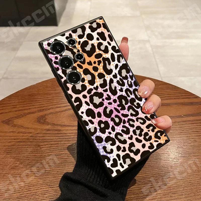 Leopard Print Pattern Phone Case For Samsung Galaxy S24 Ultra S23 FE S22 S20 Plus A73 A72 A71 A55 A54 A51 A50 A35 A15 Cover