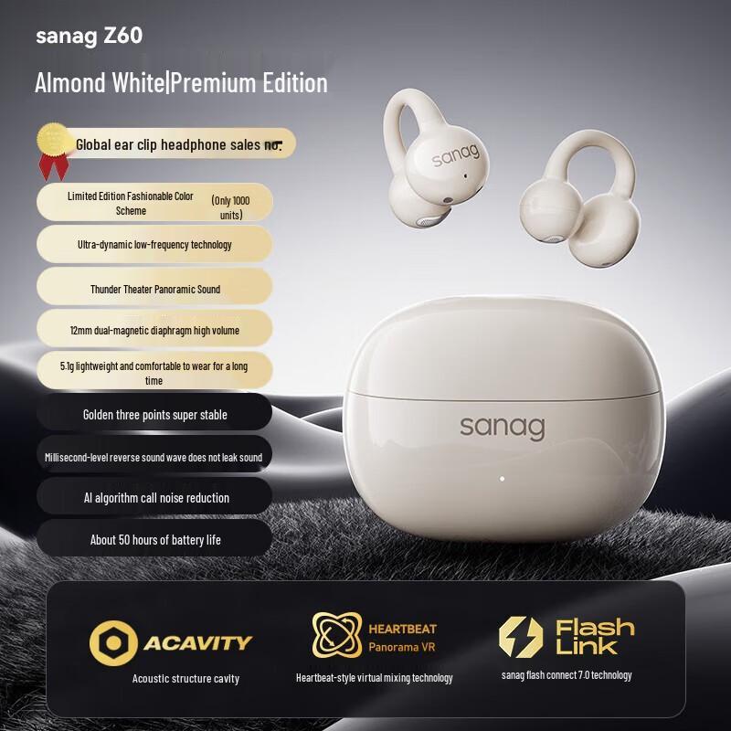 

Saina Z60S Bluetooth Open-Ear Clip-On Wireless Sport Earbuds