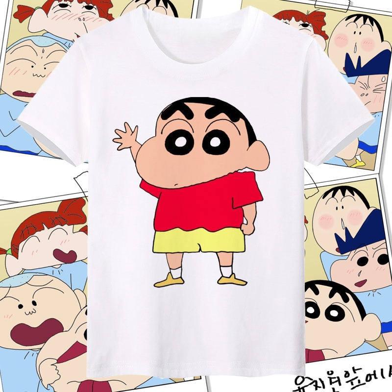 

Crayon Shin Chan All Characters Print T Shirt Unisex Women Cute Cartoon Casual Short Sleeve Anime Tee Top S