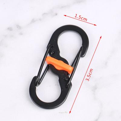 Stainless Steel Carabiner With Lock Keychain Anti-Theft Outdoor Backpack Buckle