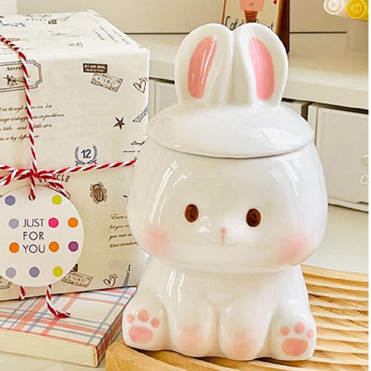 Holiday Themed Rabbit Designs Coffee Cup With Cover 350ml Capacity Drinking Mug Great For Home Or Office