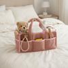 Reisehandtasche Plüsch Baby Wickeltasche Große Kapazität mit Griff Baby Wickelkorb Abnehmbarer Trenner Wickelorganizer Neugeborenes