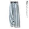 Women's Retro Light Denim Straight-Leg Pants for Spring & Autumn 2026 - Pear-Shaped Fit