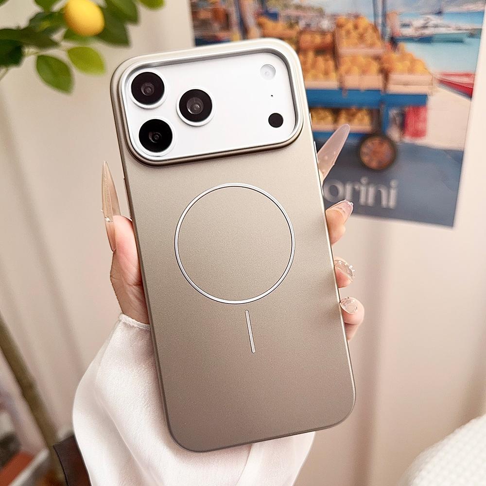

Ultra Thin Simple Matte Hard For Magsafe Magnetic Case For iPhone Air 17 16 15 Pro Max Metallic Paint Textured Rugged PC Cover iPhone Air
