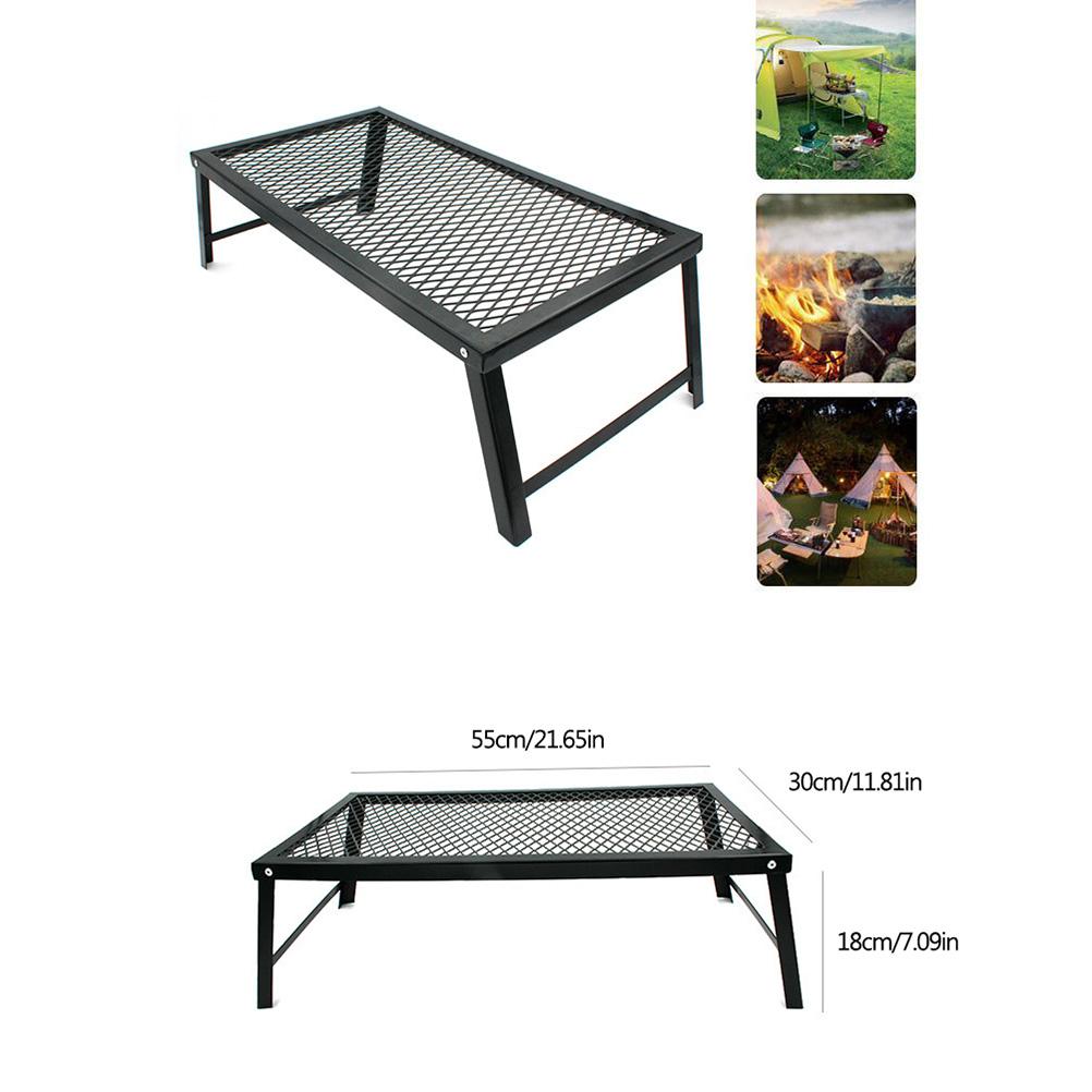 Folding Campfire Grill Heavy Duty Steel Grate Portable Over Fire Camping Grill for Outdoor Open