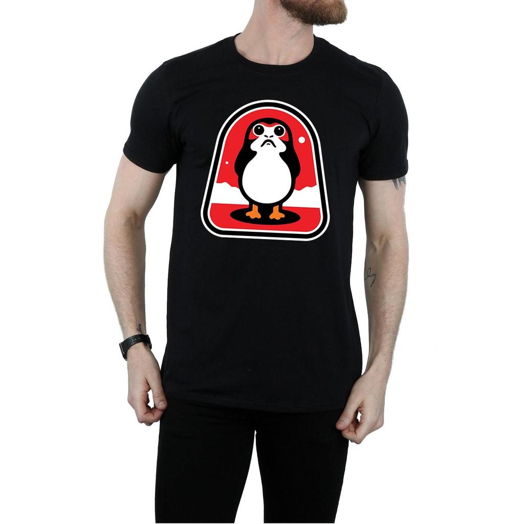 Star Wars Mens The Last Jedi Porgs Badge T-Shirt