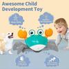 Baby Musical Toy - Crawling Crab compatible with Toddlers 1-3, Sensory Interactive Tummy Time Toy with Music Sounds & Lights