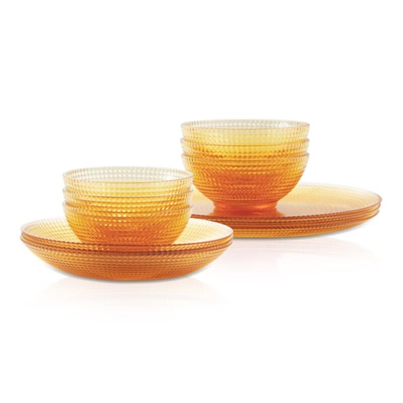 VISIONS Crystalline 12-Piece Polka Dot Glass Dinnerware Set