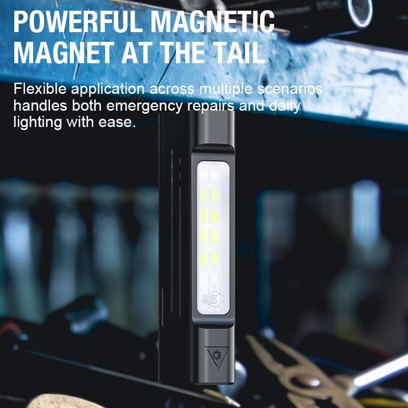 Outdoor Light Strip Illumination, Magnetic Rechargeable Flashlight, High Brightness Emergency Multifunctional Outdoor Work