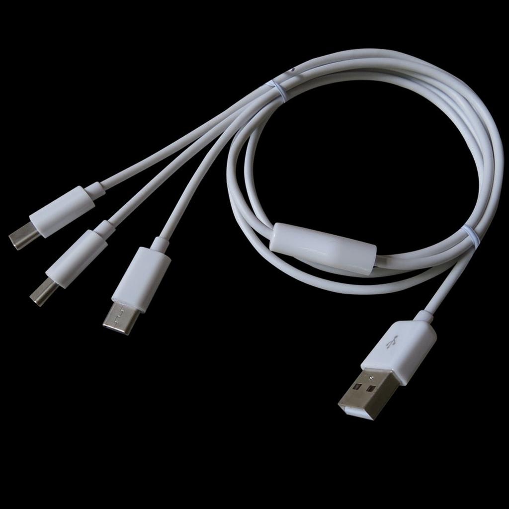 USB C Multi Charging Cable 3-in-1 Charging Cord with Type C Connectors Universal